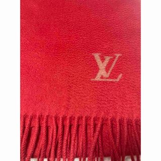 ルイヴィトン(LOUIS VUITTON)の❤️美品ヴィトン赤カシミヤ100%マフラー(マフラー/ショール)