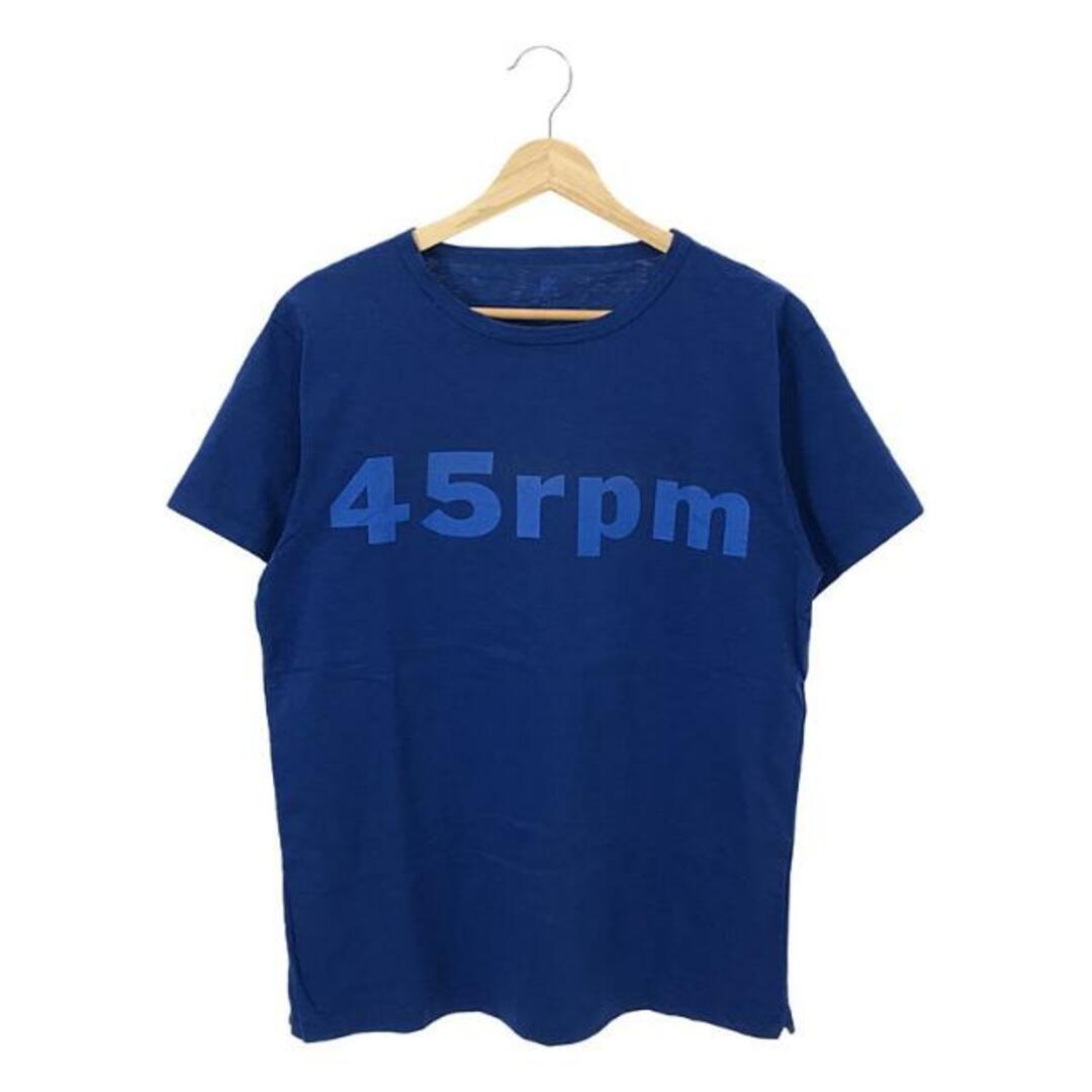 【美品】 45rpm / フォーティーファイブアールピーエム | ロゴ クルーネックTシャツ | ブルー | レディース | フリマアプリ ラクマ