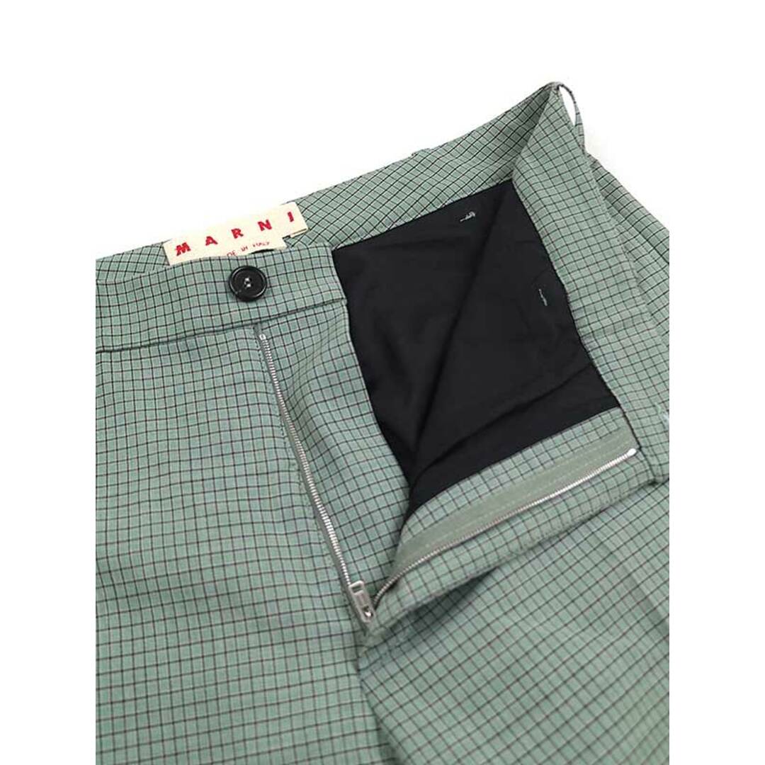 Marni(マルニ)のMARNI マルニ 23SS CHECKED STRETCH WOOL TROUSERS チェック柄ウールスラックスパンツ PUMU0214QU グリーン 50 メンズのパンツ(その他)の商品写真