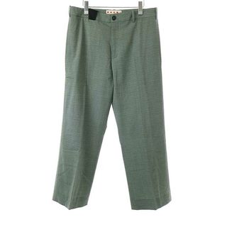 マルニ(Marni)のMARNI マルニ 23SS CHECKED STRETCH WOOL TROUSERS チェック柄ウールスラックスパンツ PUMU0214QU グリーン 50(その他)