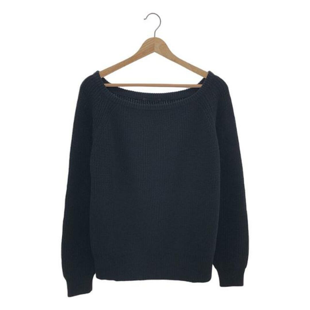 DEUXIEME CLASSE(ドゥーズィエムクラス)のDeuxieme Classe / ドゥーズィエムクラス | PAN OFFSHOULDER KNIT / クルーネック コットン ニットプルオーバー | F | ブラック | レディース レディースのトップス(ニット/セーター)の商品写真