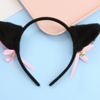ネコ耳 カチューシャ 黒猫 黒 コスプレ ヘアアクセサリー(その他)