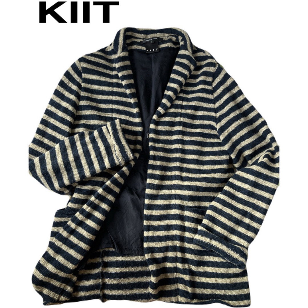 KIIT(キート)のKIITキート　ニットジャケット　テーラード　ボーダー　サイズ1   S メンズのトップス(カーディガン)の商品写真