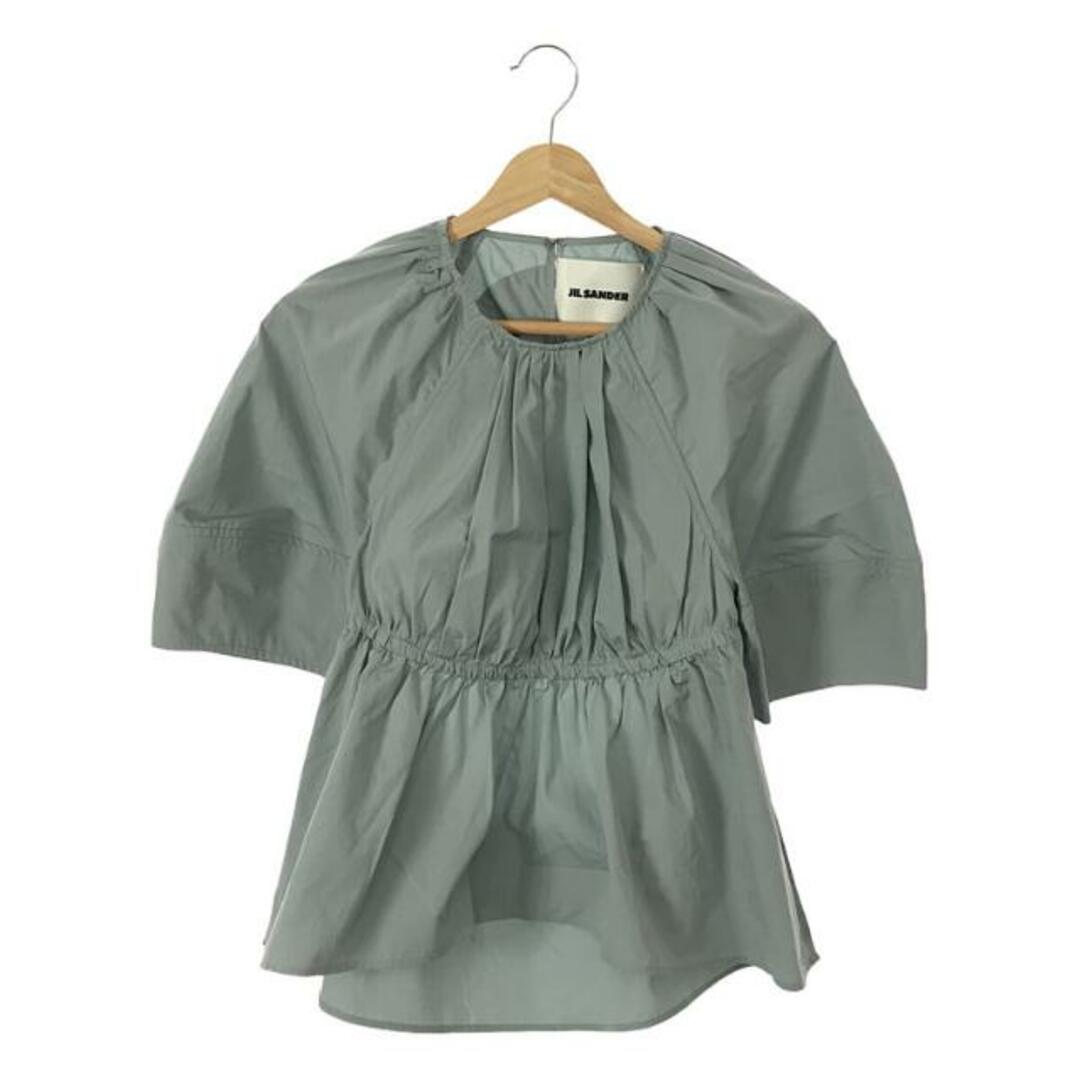 Jil Sander(ジルサンダー)の【美品】  JIL SANDER / ジルサンダー | ギャザーコットンポプリンブラウス | 32 | ライトブルー | レディース レディースのトップス(シャツ/ブラウス(半袖/袖なし))の商品写真