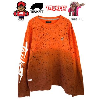 TRUK FIT　トラックフィット　スウェット　L 　ドロッピング　USA古着(スウェット)