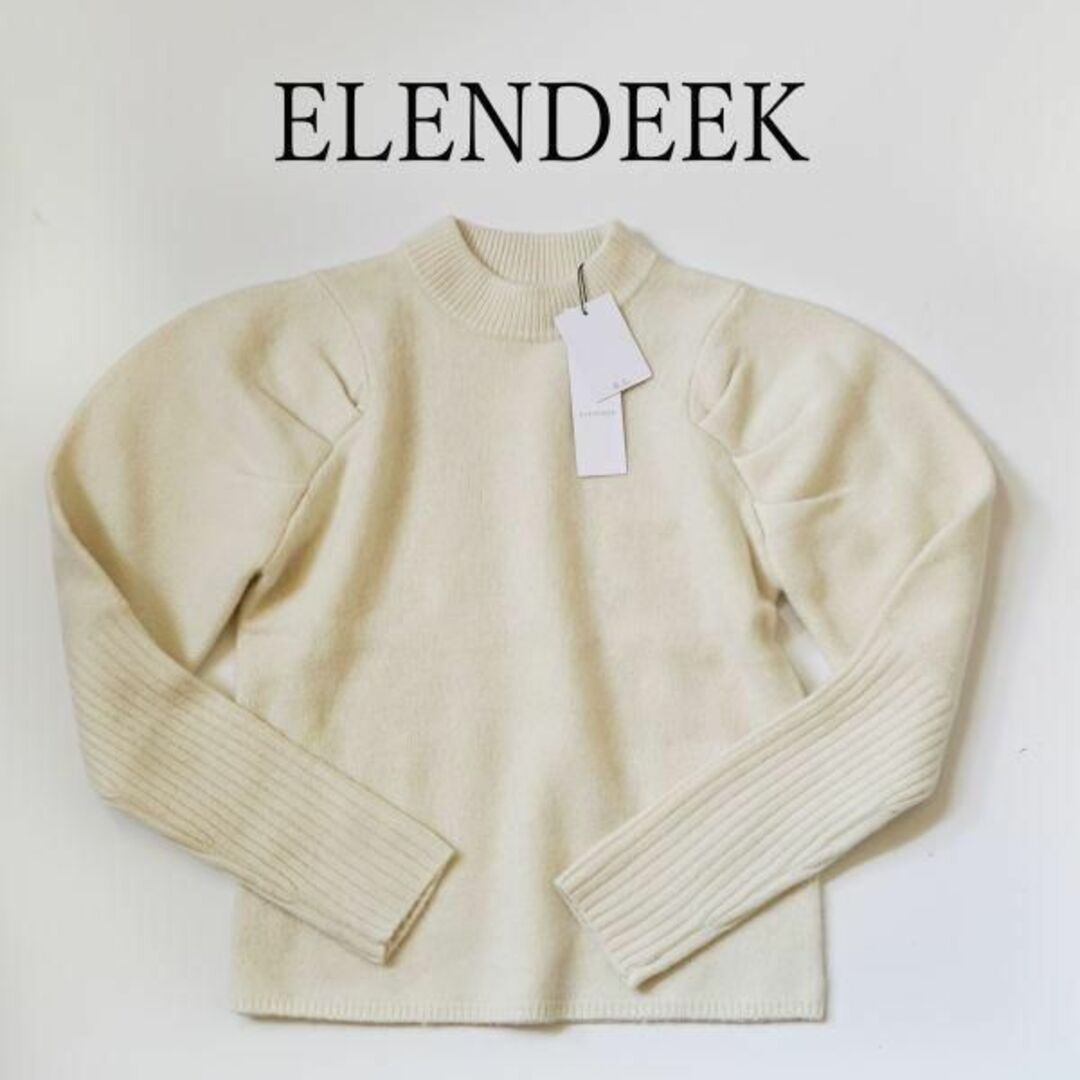 エレンディーク ELENDEEK アイボリー ボリュームスリーブニット フリー