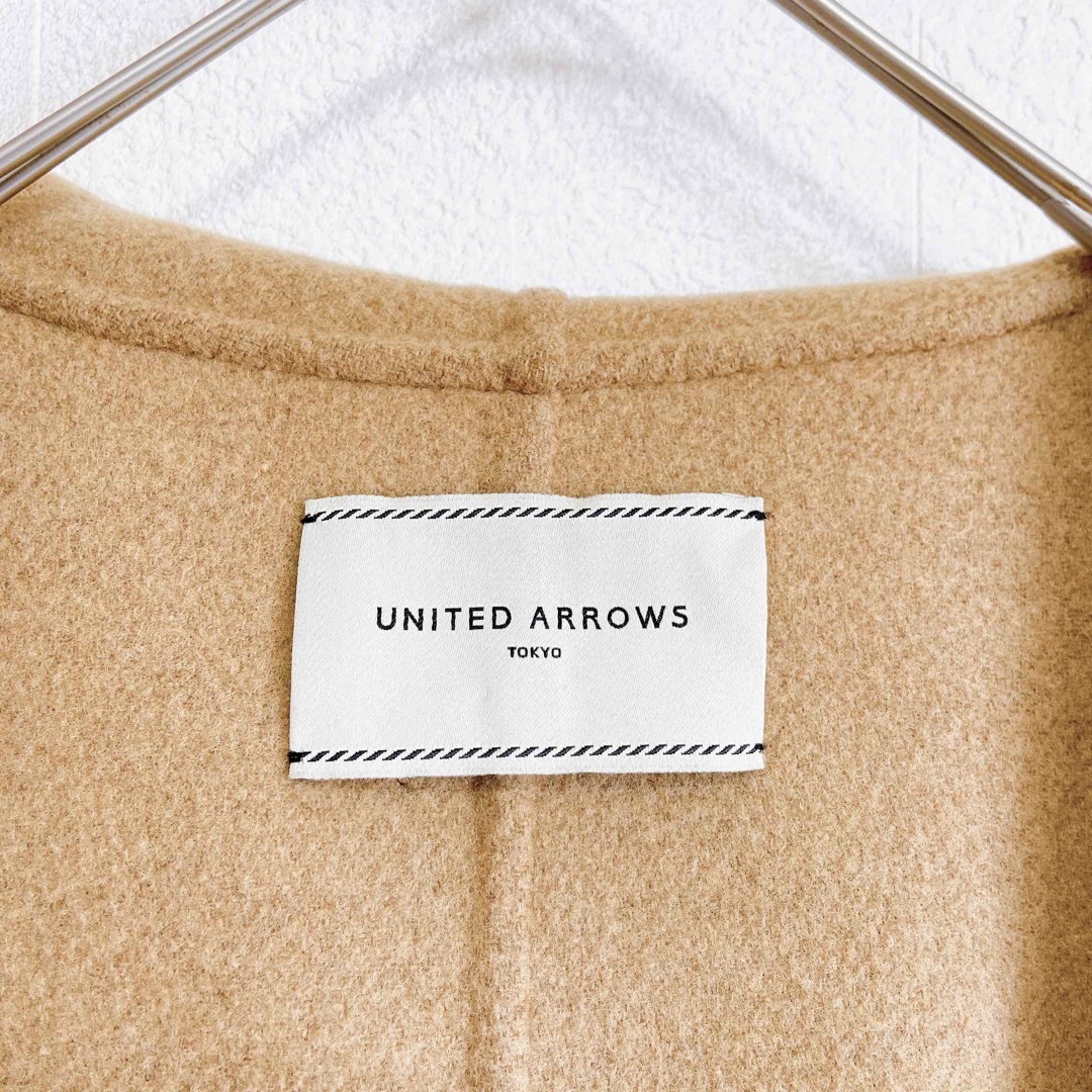 UNITED ARROWS(ユナイテッドアローズ)の上質＊UNITED ARROWS リバー フーデッドコート　ガウンコート レディースのジャケット/アウター(ロングコート)の商品写真