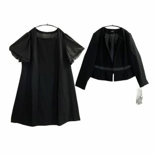 SS2589■新品 フォーマル2点セット ジャケット ワンピース 30ABR 黒(礼服/喪服)