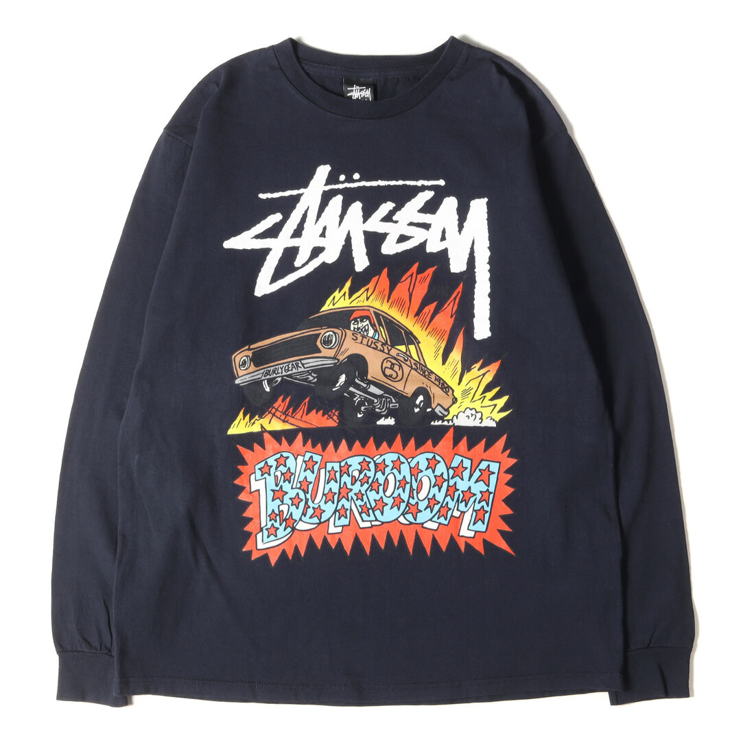 STUSSY(ステューシー)のSTUSSY ステューシー Tシャツ サイズ:XL イラスト グラフィック ロングスリーブ Tシャツ ネイビー 紺 トップス カットソー 長袖 ストリート ブランド カジュアル【メンズ】【中古】 メンズのトップス(Tシャツ/カットソー(七分/長袖))の商品写真