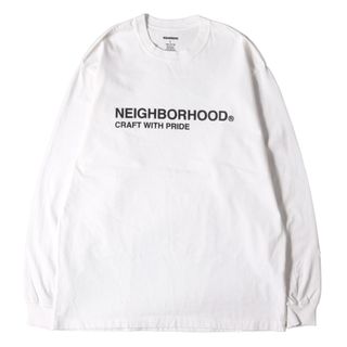 ネイバーフッド(NEIGHBORHOOD)のNEIGHBORHOOD ネイバーフッド Tシャツ サイズ:L ブランドロゴ ロングスリーブ Tシャツ ホワイト 白 トップス カットソー 長袖【メンズ】【中古】(Tシャツ/カットソー(七分/長袖))