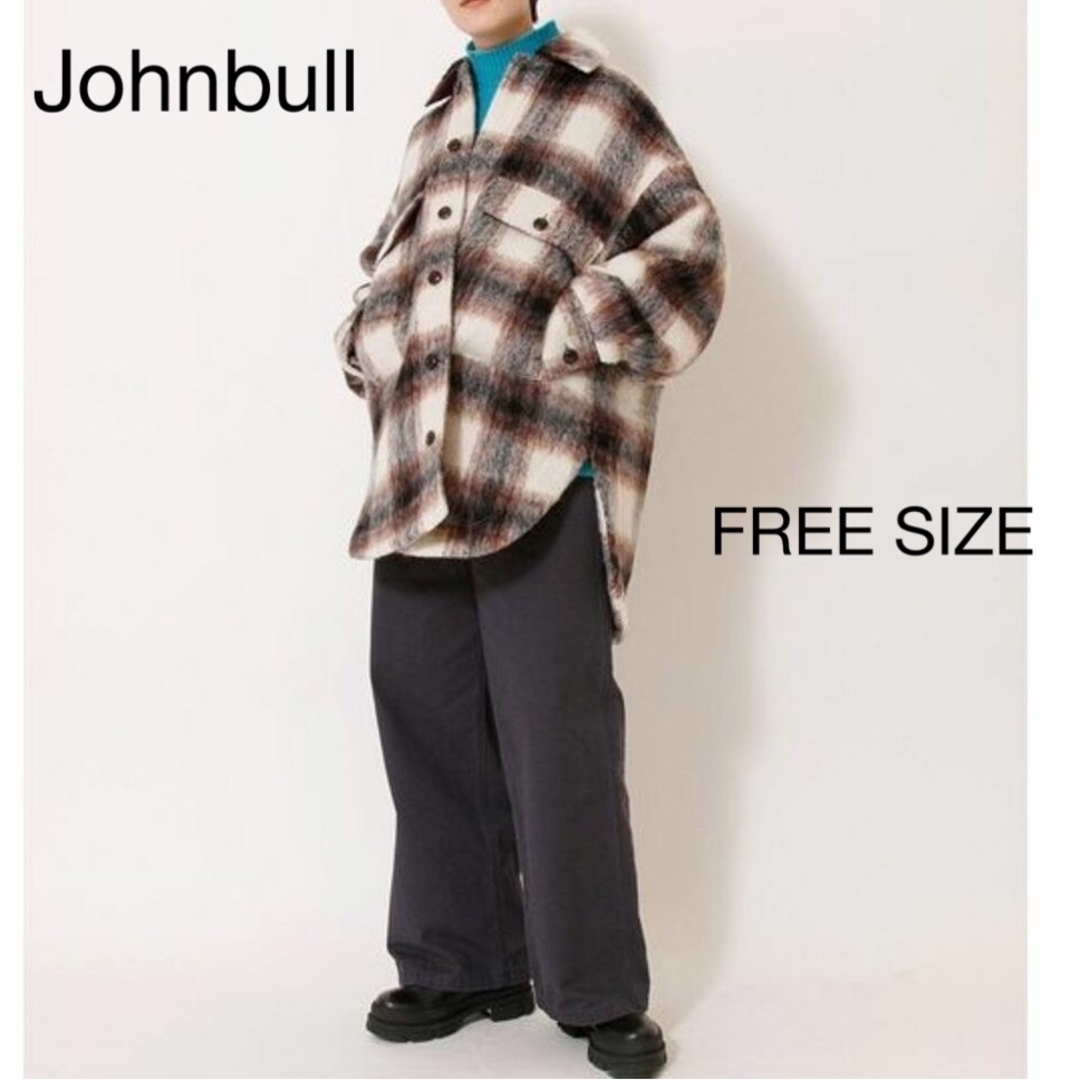 JOHNBULL(ジョンブル)のJOHNBULL シャギーチェックCPOオーバーシャツコート（ピンク） レディースのジャケット/アウター(その他)の商品写真