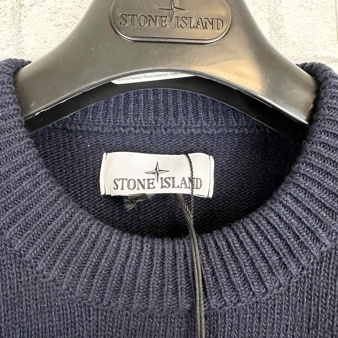 Stone Island ワッペンパッチ　グレー　ウールニット セーター  M