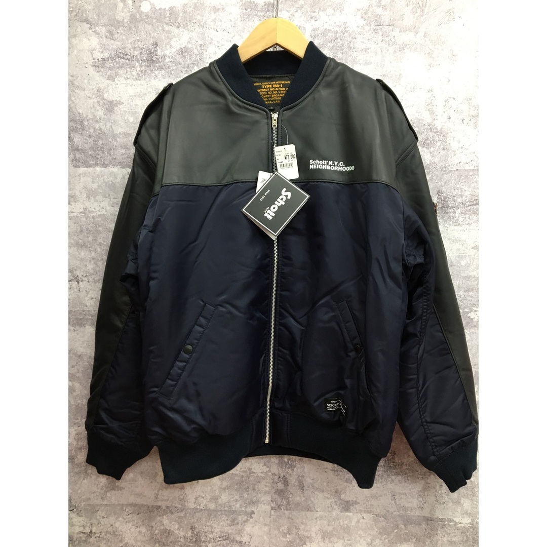 NEIGHBORHOOD - NEIGHBORHOOD NH X Schott . LEATHER COMBI MA-1 NEIGHBORHOOD - NEIGHBORHOOD NH X Schott . LEATHER COMBI MA-1