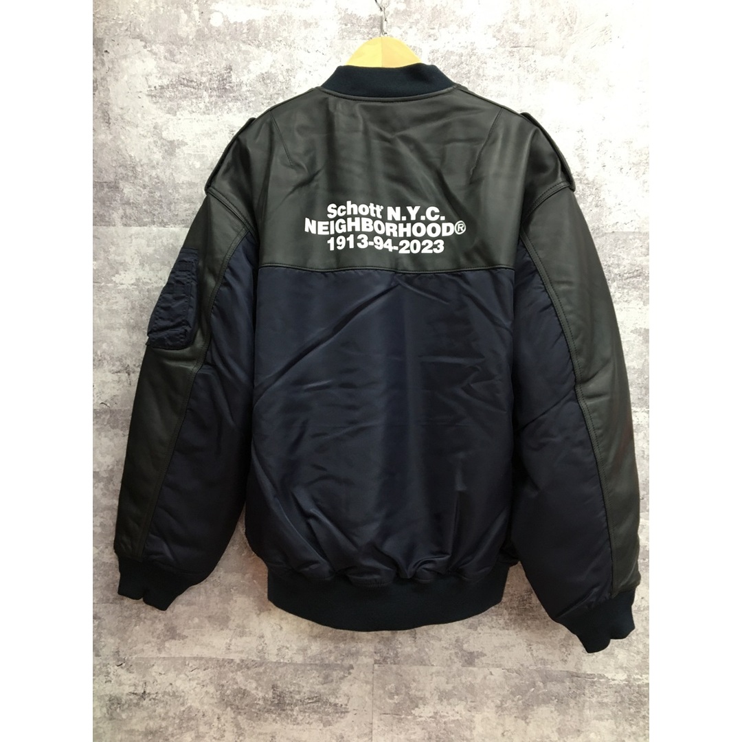 NEIGHBORHOOD - NEIGHBORHOOD NH X Schott . LEATHER COMBI MA-1 NEIGHBORHOOD - NEIGHBORHOOD NH X Schott . LEATHER COMBI MA-1