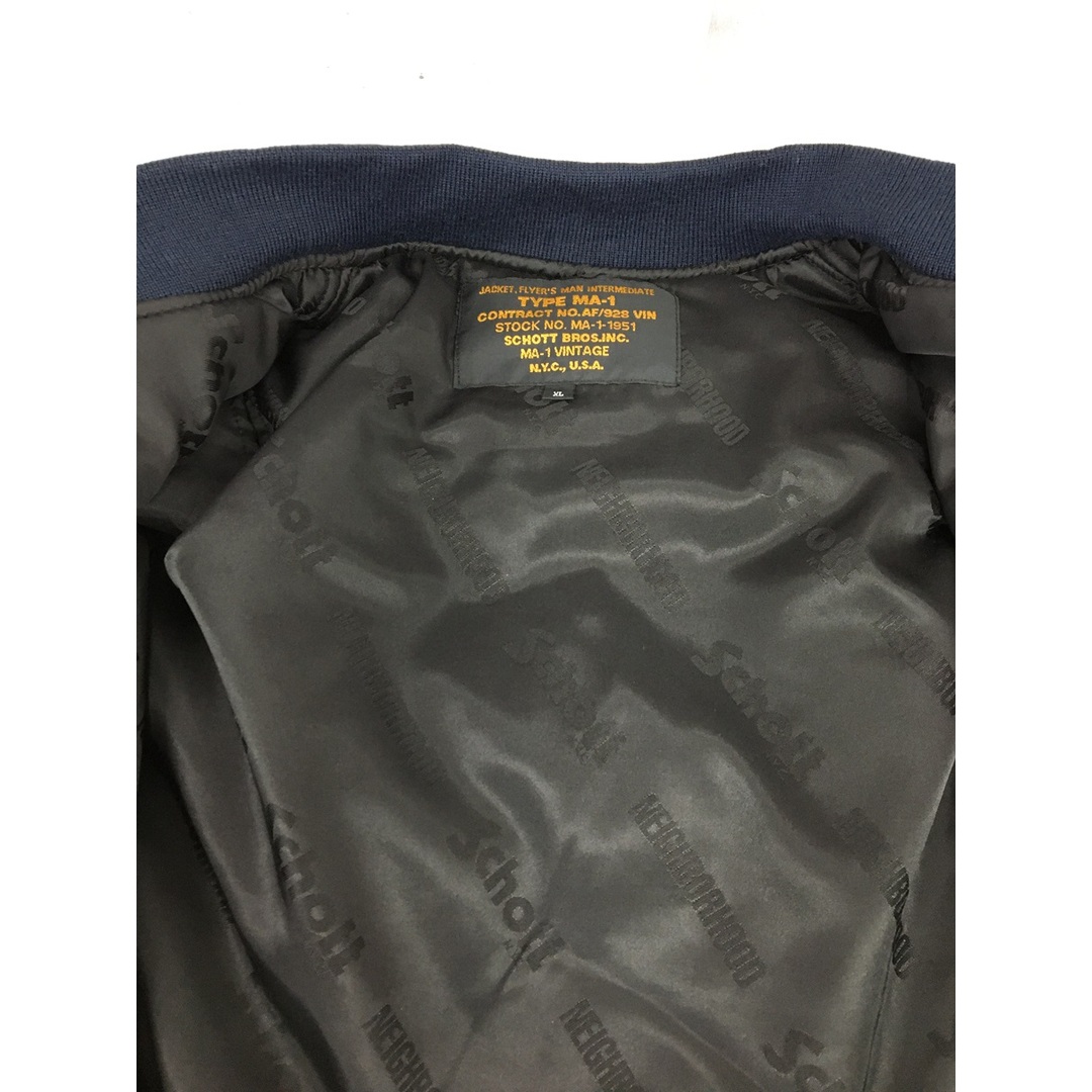 NEIGHBORHOOD - NEIGHBORHOOD NH X Schott . LEATHER COMBI MA-1 NEIGHBORHOOD - NEIGHBORHOOD NH X Schott . LEATHER COMBI MA-1
