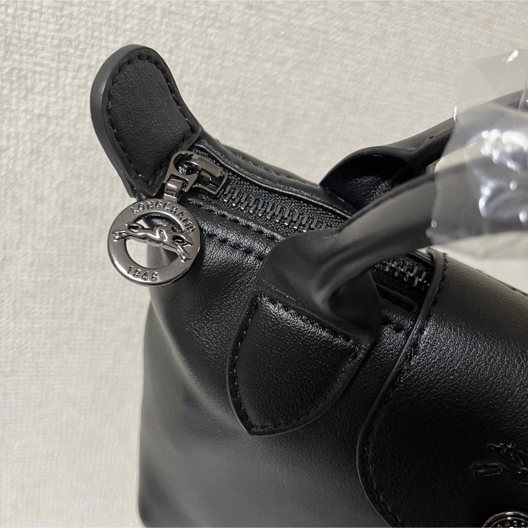 新品】ロンシャン ルプリアージュキュイール XSレザー斜め掛け黒 新品】ロンシャン ルプリアージュキュイール XSレザー斜め掛け黒