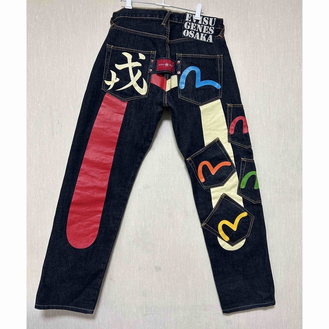 EVISU■エヴィス ハーフメニーポケット■デニムパンツ 大黒 カモメ ジーンズエヴィスハーフメニーポケット