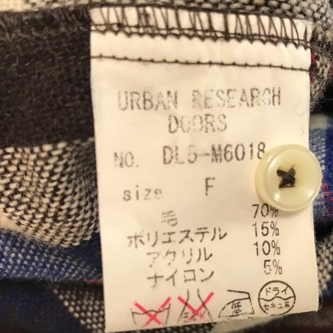 URBAN RESEARCH DOORS(アーバンリサーチドアーズ)の【ウール混♪】ドアーズ フード付き チェックシャツワンピース Sサイズ 日本製 レディースのワンピース(ロングワンピース/マキシワンピース)の商品写真