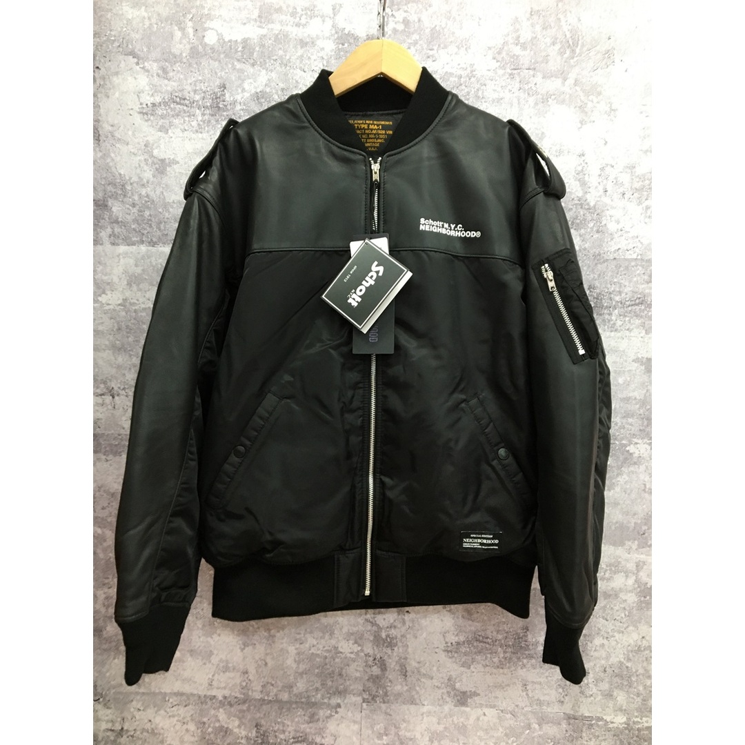 NEIGHBORHOOD NH X Schott . LEATHER COMBI MA-1 JACKET 23AW NEIGHBORHOOD NH X Schott . LEATHER COMBI MA-1 JACKET 23AW
