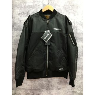 NEIGHBORHOOD - NEIGHBORHOOD NH X Schott . LEATHER COMBI MA-1 JACKET 23AW BLACK ネイバーフッド ショット【3386-004】