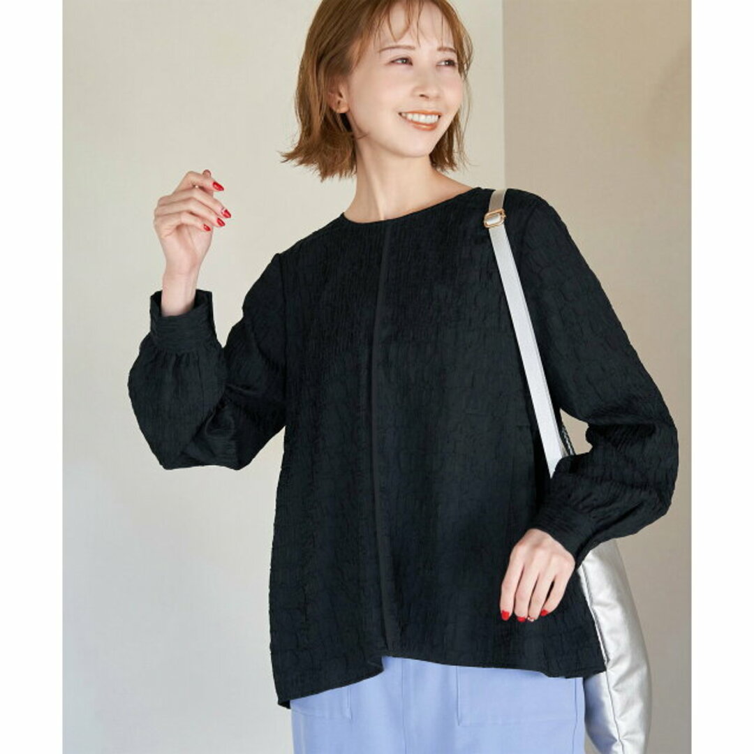 Rope' Picnic(ロペピクニック)の【ネイビー（40）】ジャガードチュニックブラウス レディースのトップス(シャツ/ブラウス(長袖/七分))の商品写真