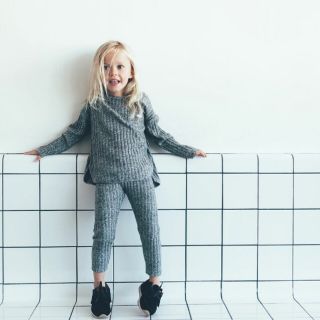 ザラキッズ(ZARA KIDS)のZARA  今季  リブ スウェット トップス  86(シャツ/カットソー)