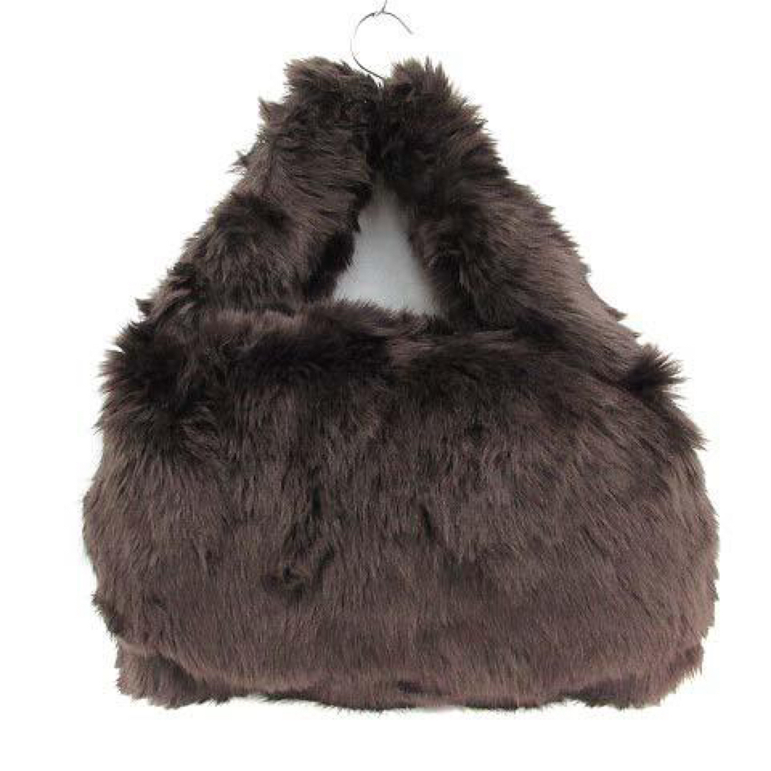 CLANE(クラネ)のCLANE トートバッグ ハンド フェイクファー FUR BAG 茶 ブラウン レディースのバッグ(トートバッグ)の商品写真