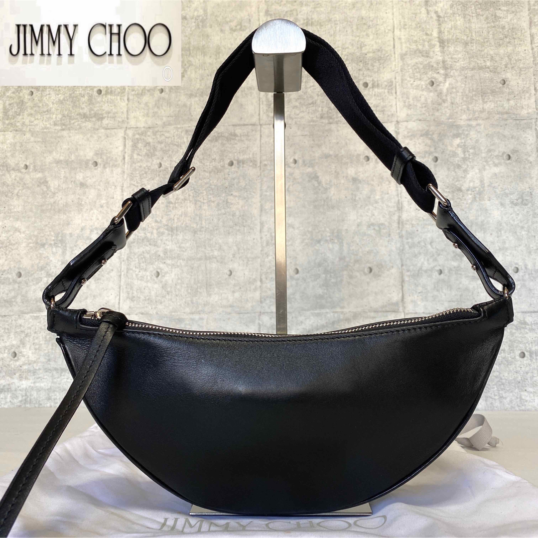 JIMMY CHOO(ジミーチュウ)の【美品タグ付き】JIMMY CHOO FIFER BLACK JC ボディバッグ メンズのバッグ(ボディーバッグ)の商品写真