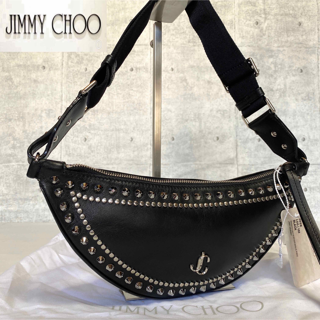 JIMMY CHOO(ジミーチュウ)の【美品タグ付き】JIMMY CHOO FIFER BLACK JC ボディバッグ メンズのバッグ(ボディーバッグ)の商品写真