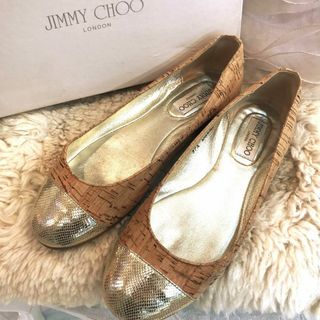 JIMMY CHOO - ジミーチュウ　JIMMY CHOO　フラットシューズ　ゴールド　約24cm