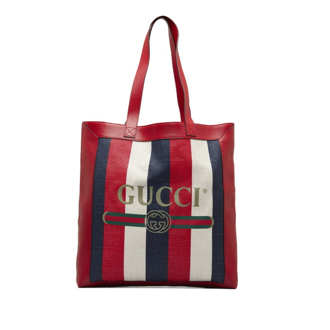 Gucci(グッチ)の美品 グッチ ロゴ トリコロール トートバッグ ショルダーバッグ 523781 キャンバス レディース GUCCI 【228-30361】 レディースのバッグ(トートバッグ)の商品写真