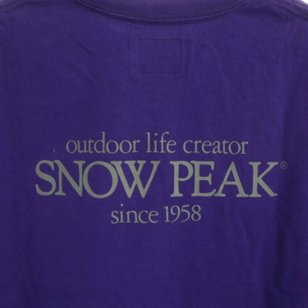 Snow Peak(スノーピーク)のスノーピーク LOGOTシャツ カットソー 半袖 コットン M 紫 グレー メンズのトップス(Tシャツ/カットソー(半袖/袖なし))の商品写真