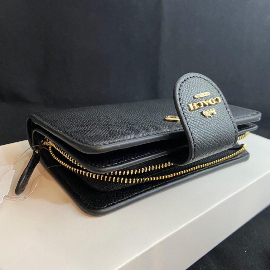 COACH(コーチ)のギフト対応　コーチ　本革　二つ折り 財布　クロスグレインレザー レディースのファッション小物(財布)の商品写真