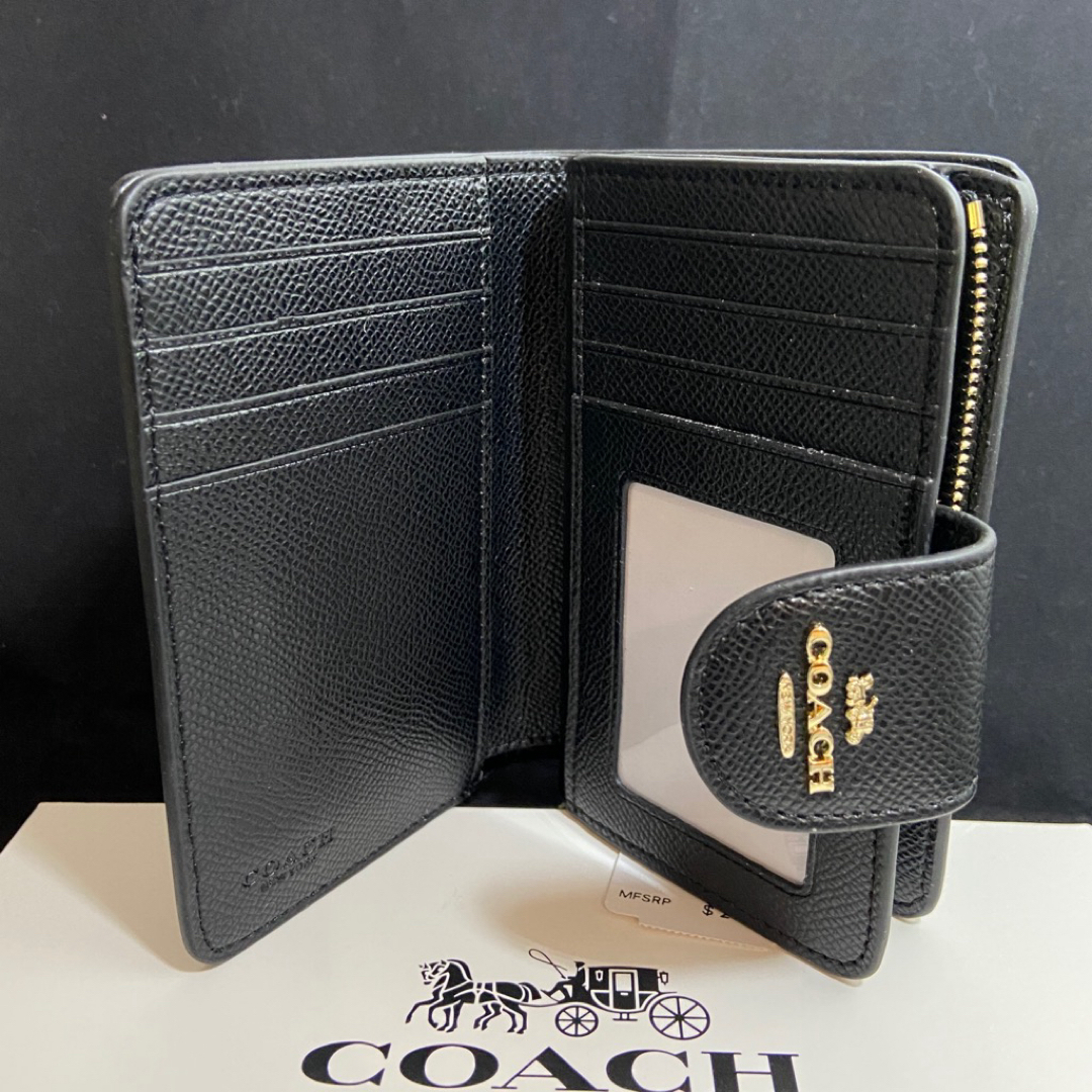 COACH(コーチ)のギフト対応　コーチ　本革　二つ折り 財布　クロスグレインレザー レディースのファッション小物(財布)の商品写真