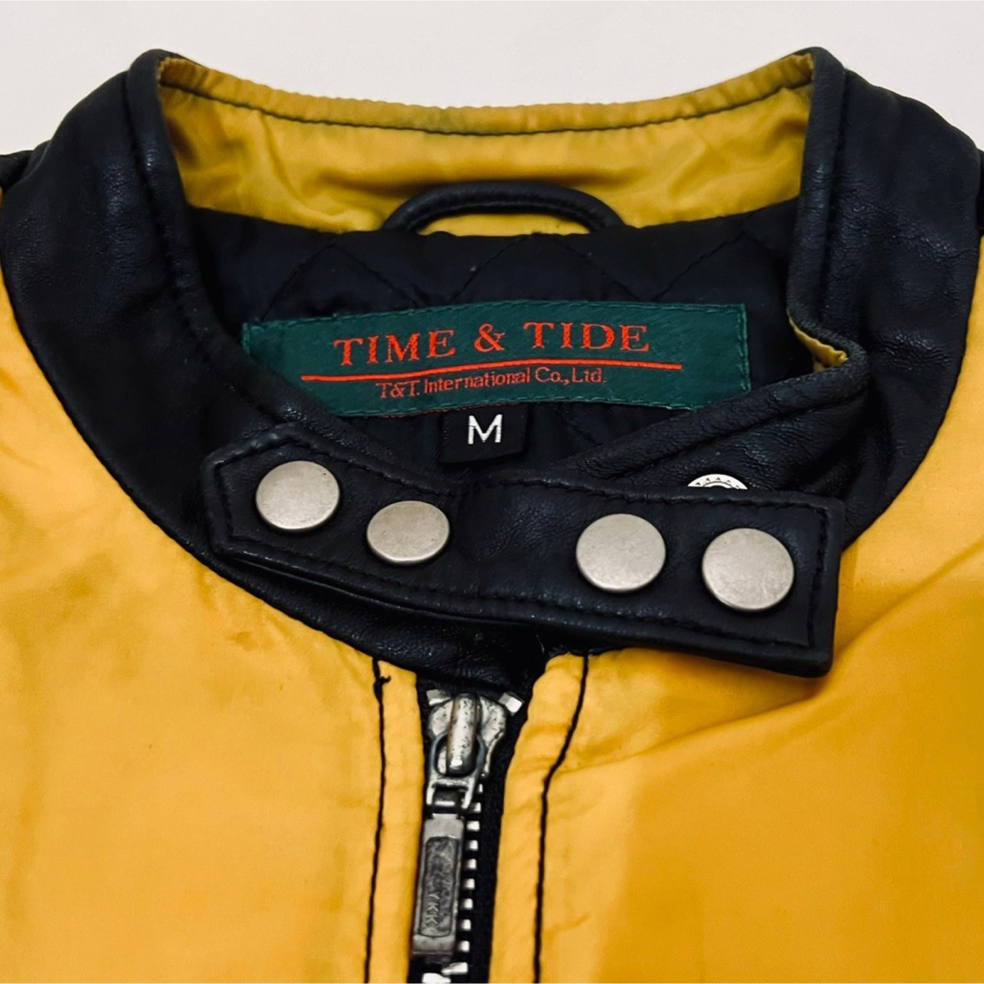 TIME&TIDE ヴィンテージシングルライダース ナイロン 異素材 バイカー