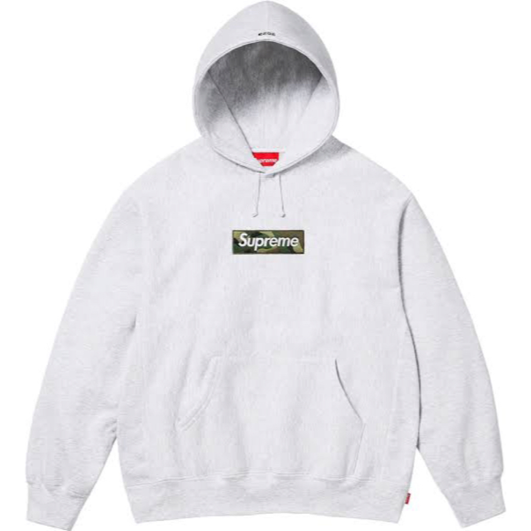 パーカーS supreme box logo sweatshirt ash grey