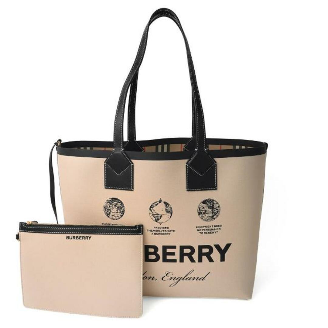 BURBERRY - 新品 バーバリー BURBERRY トートバッグ コットン&レザー