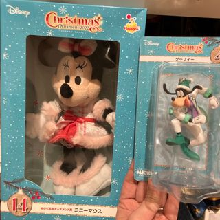 ディズニー(Disney)のクリスマス　オーナメントくじ　ぬいぐるみオーナメント賞　ミニーマウス　グーフィー(キャラクターグッズ)