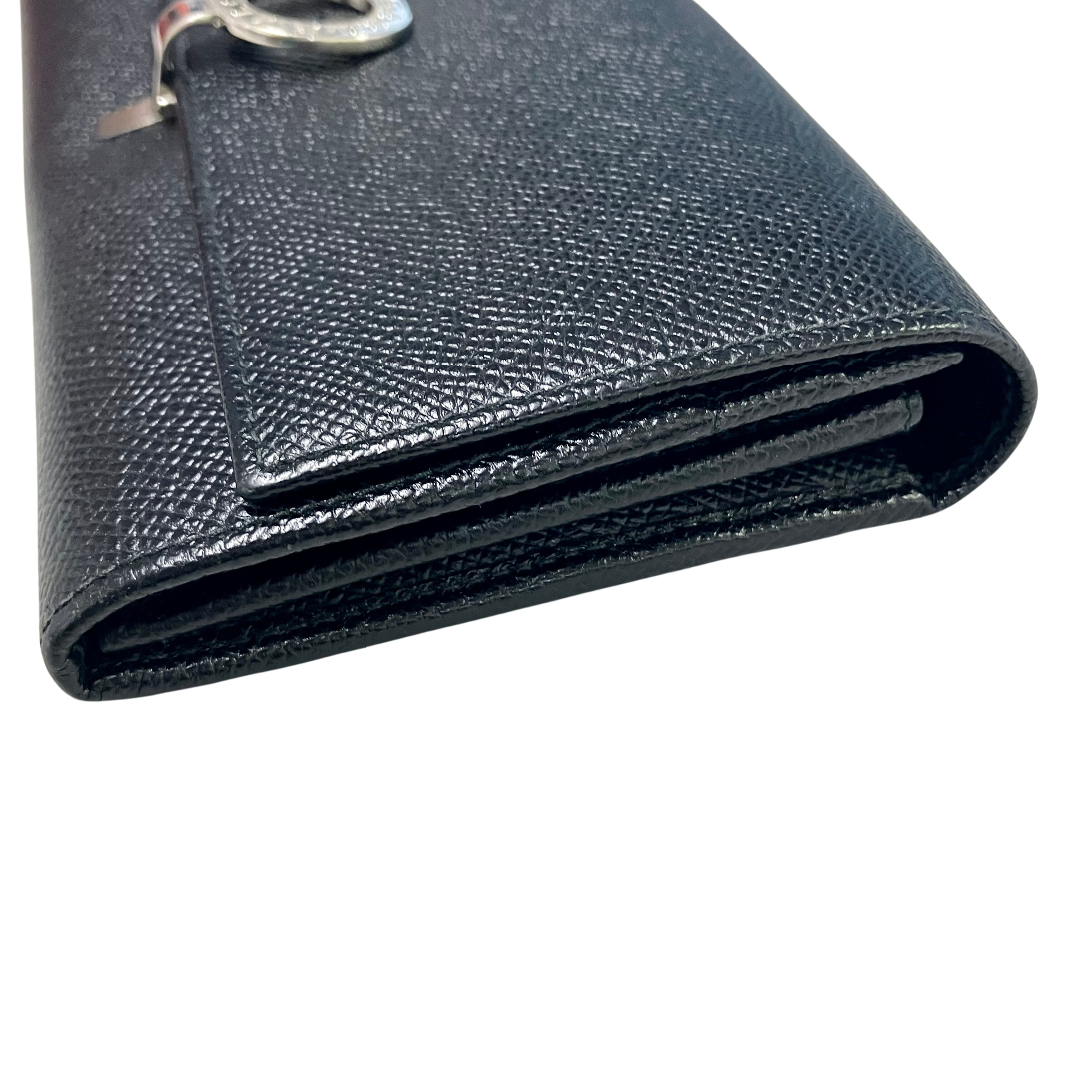 BVLGARI　ブルガリ　長財布 正規品 名入れ 二つ折り 本革 ブラック