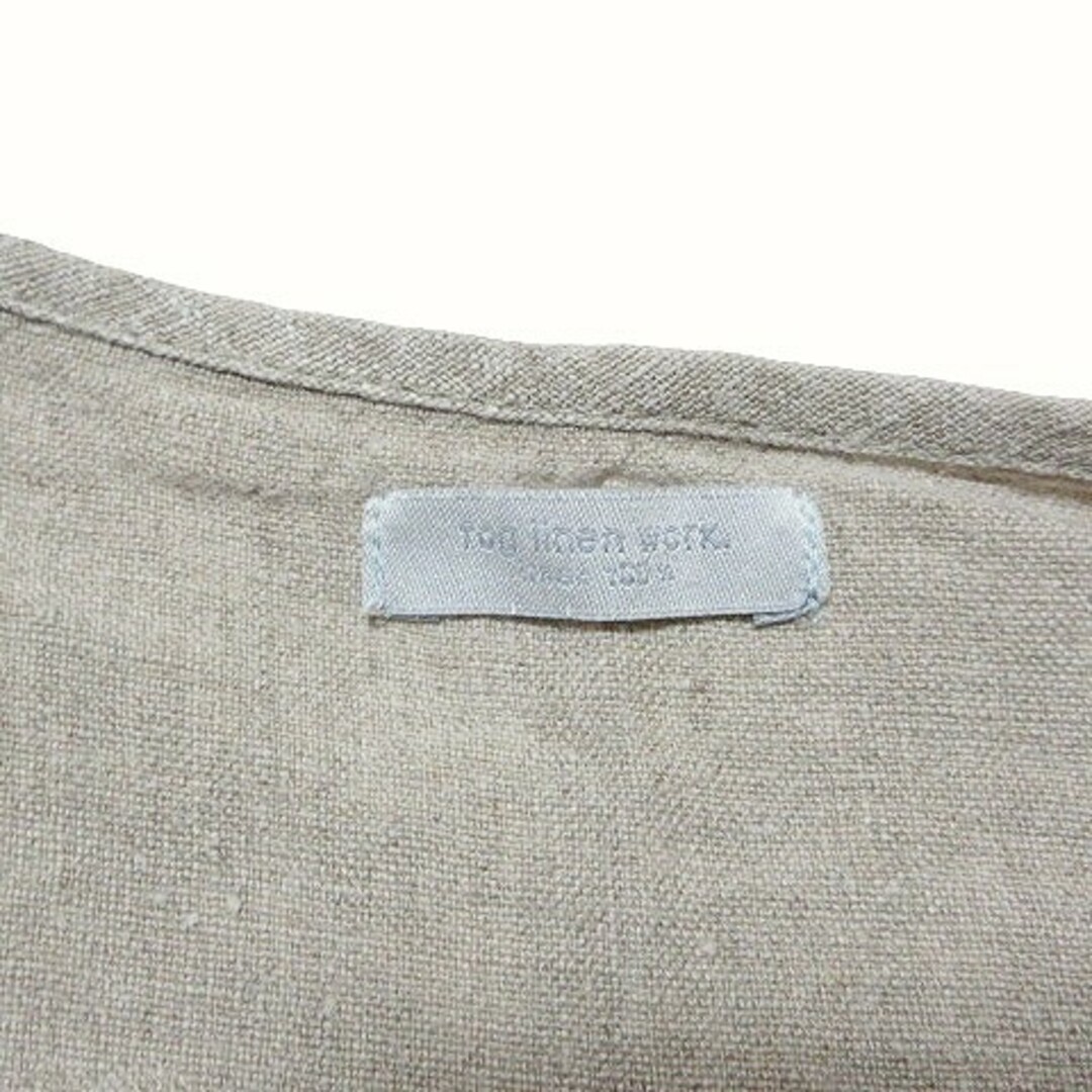 fog linen work(フォグリネンワーク)のフォグリネンワーク ラップワンピース ひざ丈 巻き リネン100% 半袖  レディースのワンピース(ひざ丈ワンピース)の商品写真