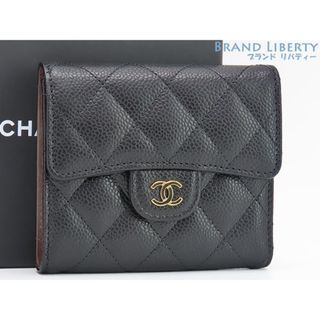 シャネル(CHANEL)の【新古品】シャネルココマークマトラッセキャビアスキンスモールフラップウォ(財布)