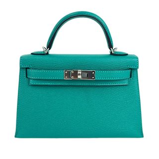 エルメス(Hermes)の新品 Z刻印 Stamp-Z HERMES エルメス Mini Kelly ミニケリー Vert verone ヴェールヴェロン Bleu zanzibar ブルーザンジバー シルバー金具 palladium Hardwear レディースバッグ　2wayバッグ 3wayバッグ(ショルダーバッグ)