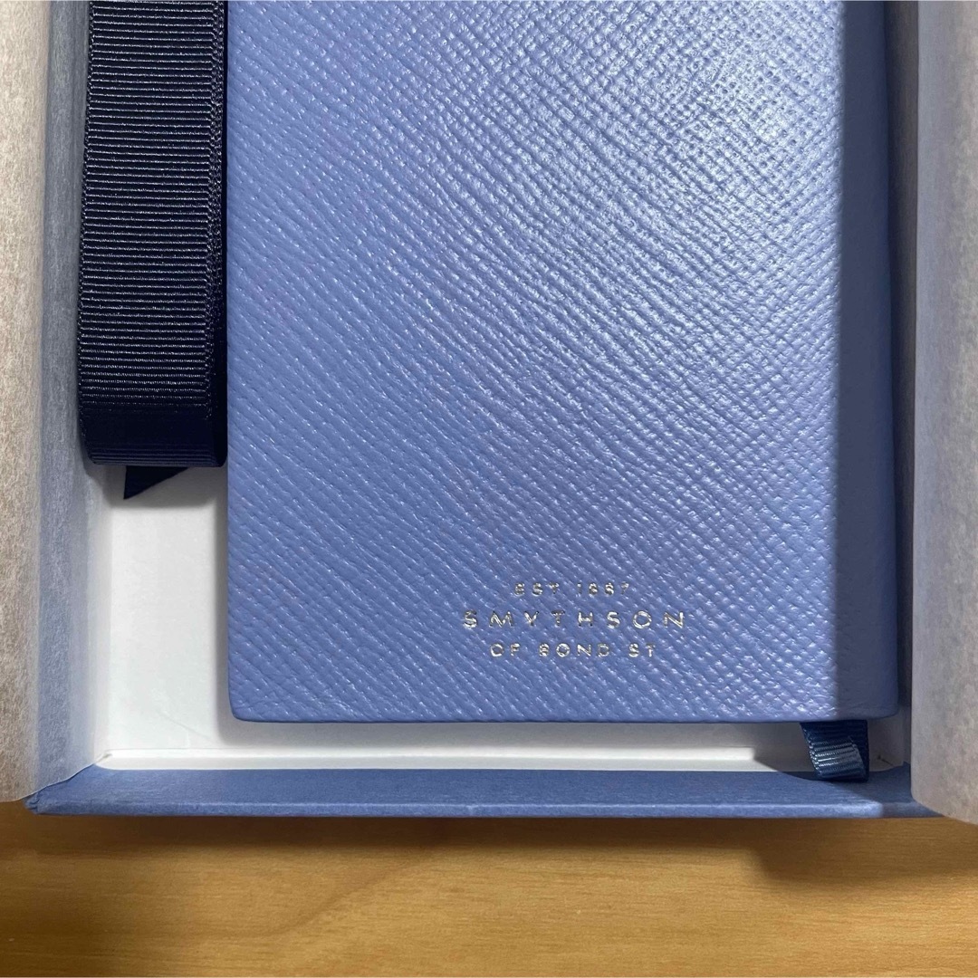 Smythson(スマイソン)のSMYTHSON パナマノート　ナイルブルー インテリア/住まい/日用品の文房具(ノート/メモ帳/ふせん)の商品写真