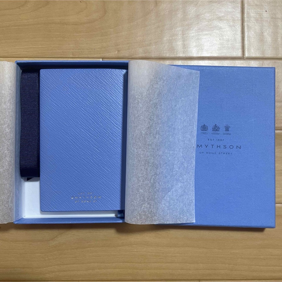 Smythson(スマイソン)のSMYTHSON パナマノート　ナイルブルー インテリア/住まい/日用品の文房具(ノート/メモ帳/ふせん)の商品写真