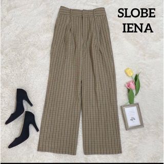 スローブイエナ(SLOBE IENA)のSLOBE IENA チェックワイドパンツ サイズ40(カジュアルパンツ)