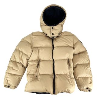 モンクレール(MONCLER)のMONCLER モンクレール ダウンジャケット OBERSTOFF ショートダウン アウター 00サイズ フード付き ベージュ ブラック 黒 ブラック金具 ナイロン    メンズ 冬【中古品】(ダウンジャケット)