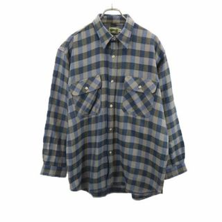 ユニクロ(UNIQLO)のユニクロ オールド チェック柄 長袖 シャツ XL グレー系 UNIQLO メンズ 古着 【231226】(シャツ)