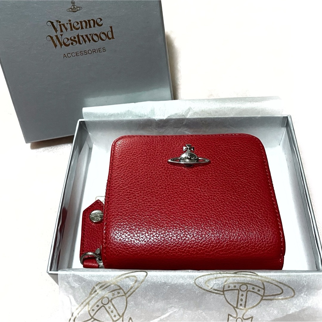 Vivienne Westwood(ヴィヴィアンウエストウッド)のヴィヴィアンウエストウッド【未使用】スクイグル レザー 二つ折り ウォレット レディースのファッション小物(財布)の商品写真