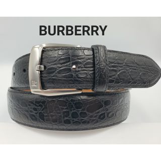 バーバリー(BURBERRY)の【BURBERRY】バーバリー　紳士レザーベルト　B-12　クロコダイル型押し(ベルト)