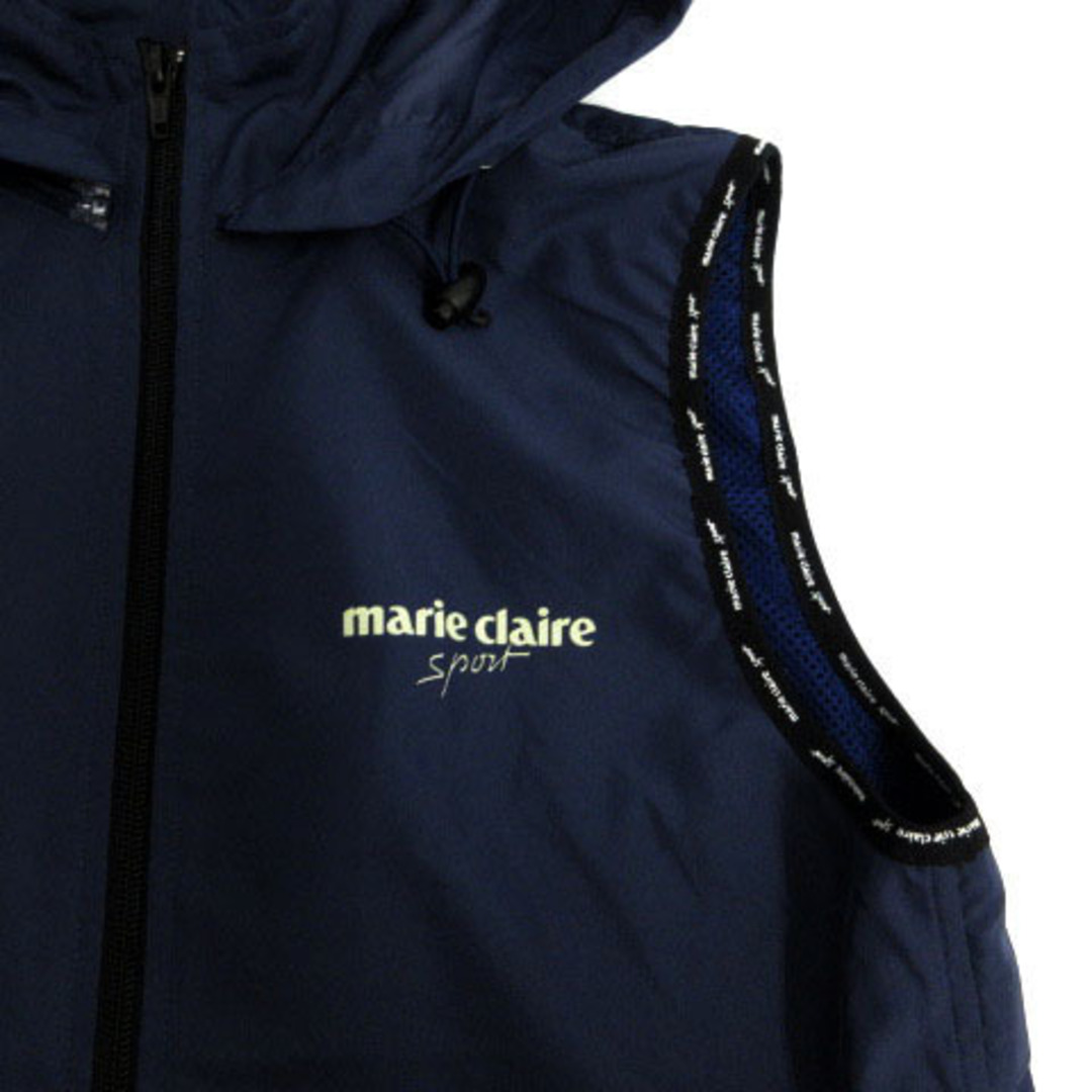 Marie Claire(マリクレール)のMARIE CLAIRE SPORT ジャケット ベスト フード ロゴ 紺 M スポーツ/アウトドアのスポーツ/アウトドア その他(その他)の商品写真